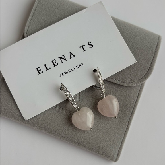 Jewelry - 306 Silver Earrings Rose Quartz Earrings